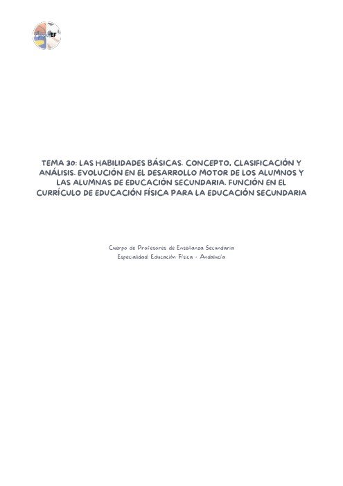 Portada del tema 30 de AprendEF: las habilidades básicas